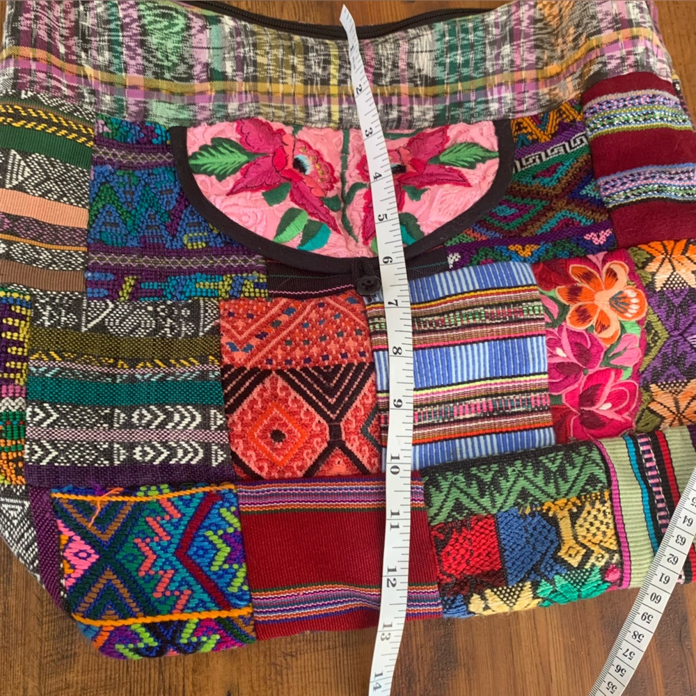 Bohemian Patchwork Embroidered Multicolored Large… - image 9